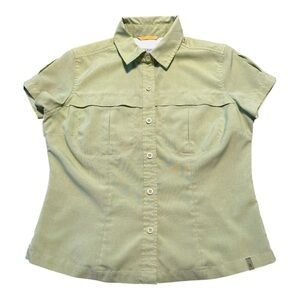 VTG Royal Robbins Celery Green Short Sleeve Outdoor Travel Shirt Women’s XS EUC